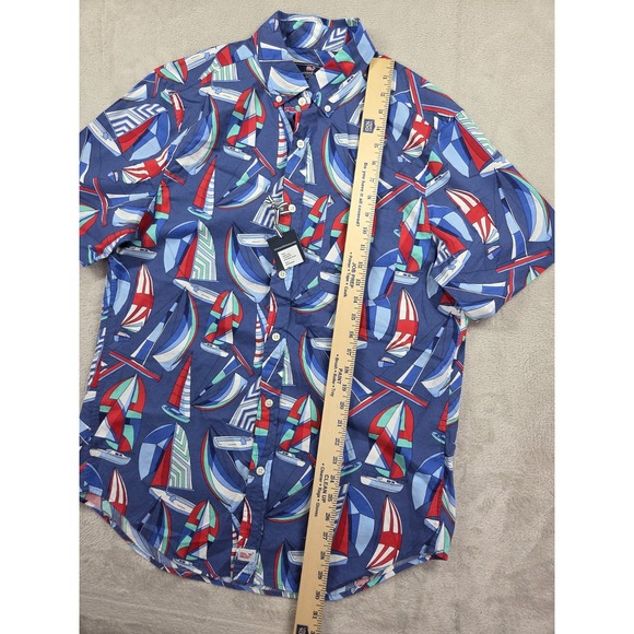 New Vineyard Vines Classic Fit Murray Shirt Mens Medium Spin Around Island Boats - Picture 6 of 8